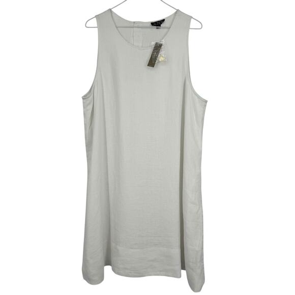 J.Crew Maxine White Linen Button Back Shift Dress NWT XL Sleeveless Summer Mini - Picture 4 of 9